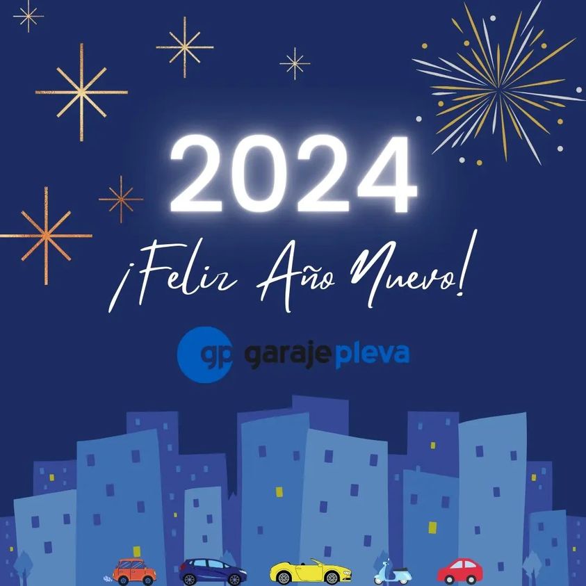 Feliz año 2024 desde el Gareje Pleva en el centro de Gijón